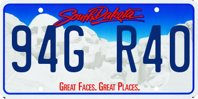SD license plate 94GR40