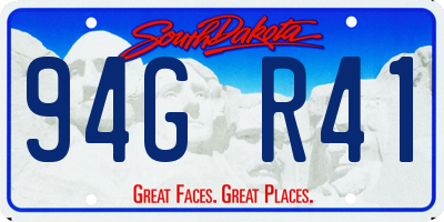 SD license plate 94GR41