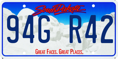 SD license plate 94GR42