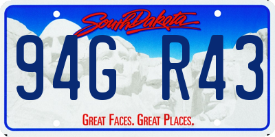 SD license plate 94GR43
