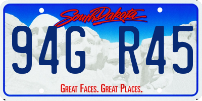 SD license plate 94GR45