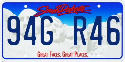 SD license plate 94GR46