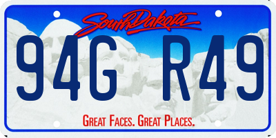 SD license plate 94GR49