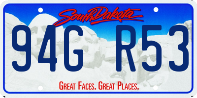 SD license plate 94GR53