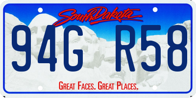 SD license plate 94GR58