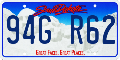 SD license plate 94GR62