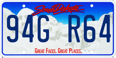 SD license plate 94GR64