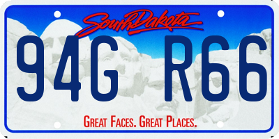 SD license plate 94GR66