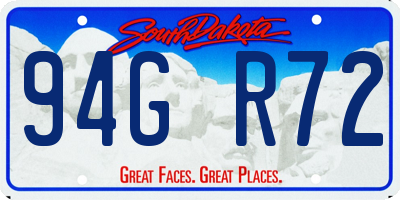 SD license plate 94GR72