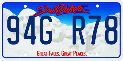 SD license plate 94GR78
