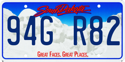 SD license plate 94GR82