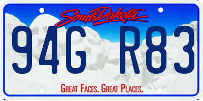 SD license plate 94GR83