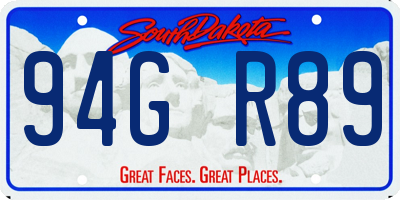 SD license plate 94GR89