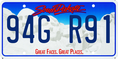 SD license plate 94GR91