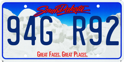 SD license plate 94GR92