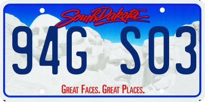 SD license plate 94GS03