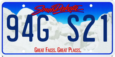 SD license plate 94GS21