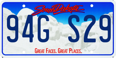 SD license plate 94GS29