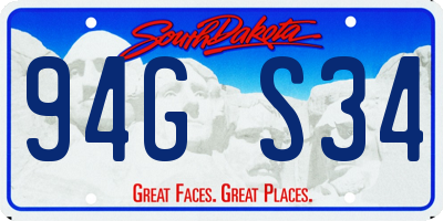 SD license plate 94GS34