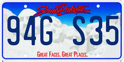 SD license plate 94GS35