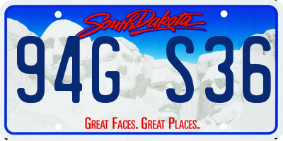 SD license plate 94GS36