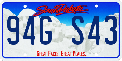 SD license plate 94GS43