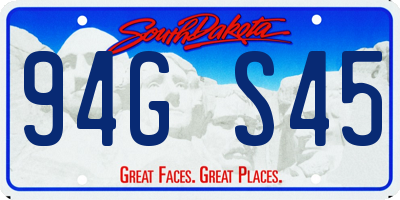 SD license plate 94GS45