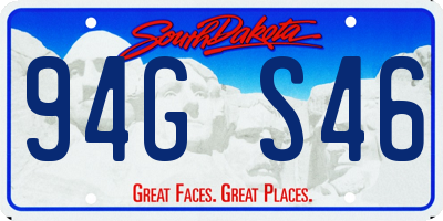 SD license plate 94GS46