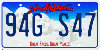 SD license plate 94GS47