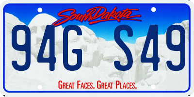 SD license plate 94GS49