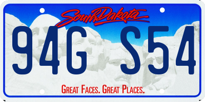 SD license plate 94GS54