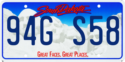SD license plate 94GS58