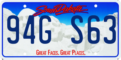 SD license plate 94GS63