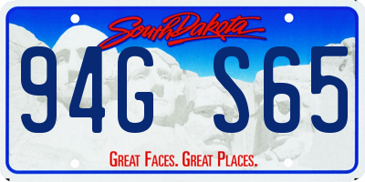 SD license plate 94GS65