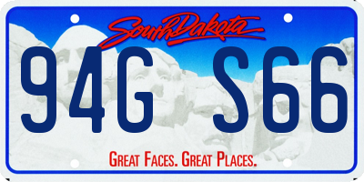 SD license plate 94GS66