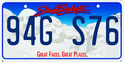 SD license plate 94GS76