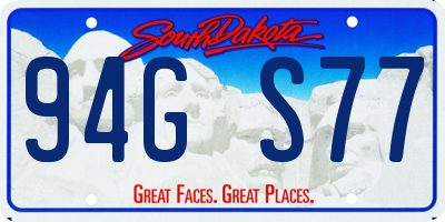 SD license plate 94GS77