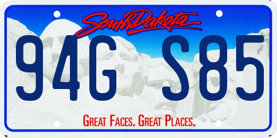 SD license plate 94GS85