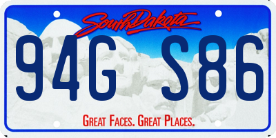 SD license plate 94GS86