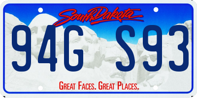 SD license plate 94GS93