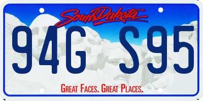 SD license plate 94GS95