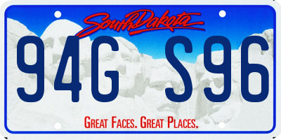 SD license plate 94GS96