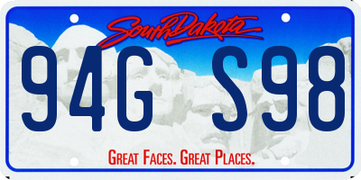 SD license plate 94GS98