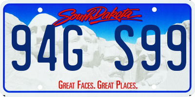 SD license plate 94GS99