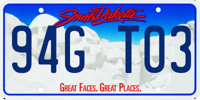 SD license plate 94GT03