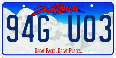 SD license plate 94GU03