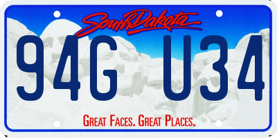 SD license plate 94GU34