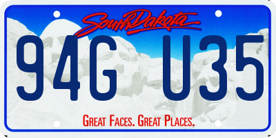 SD license plate 94GU35
