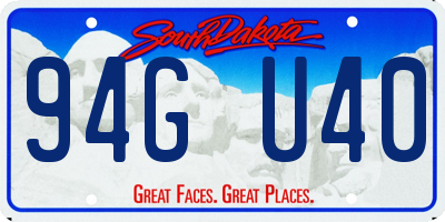 SD license plate 94GU40