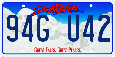 SD license plate 94GU42